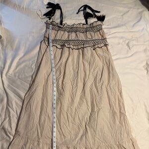 Zara Cream A-Line Skirt with Black Accents